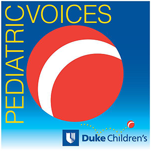 Pediatric voices podcast logo